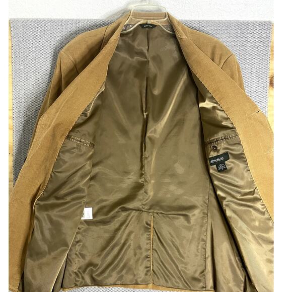 Eddie Bauer Corduroy Blazer Mens Large Khaki Brown Sport Coat Casual Party - Picture 4 of 12
